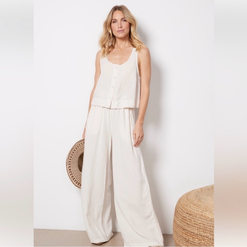 Splendid Cream Sleeveless Jumpsuit 2 piece set